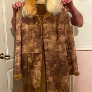 Womens Winter Suede Vintage Coat